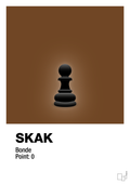 plakat: spillebrikken bonde i sort - dark brown-Brætspil-A1two3