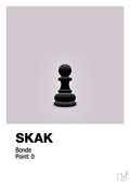 plakat: spillebrikken bonde i sort - dusty lilac-Brætspil-A1two3
