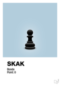 plakat: spillebrikken bonde i sort - heavenly blue-Brætspil-A1two3