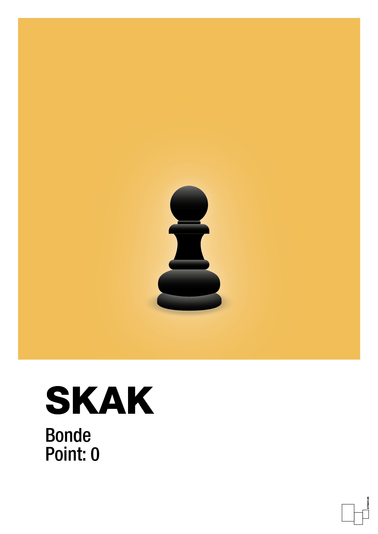 plakat: spillebrikken bonde i sort - honeycomb-Brætspil-A1two3