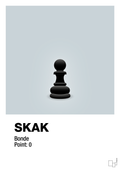 plakat: spillebrikken bonde i sort - light drizzle-Brætspil-A1two3