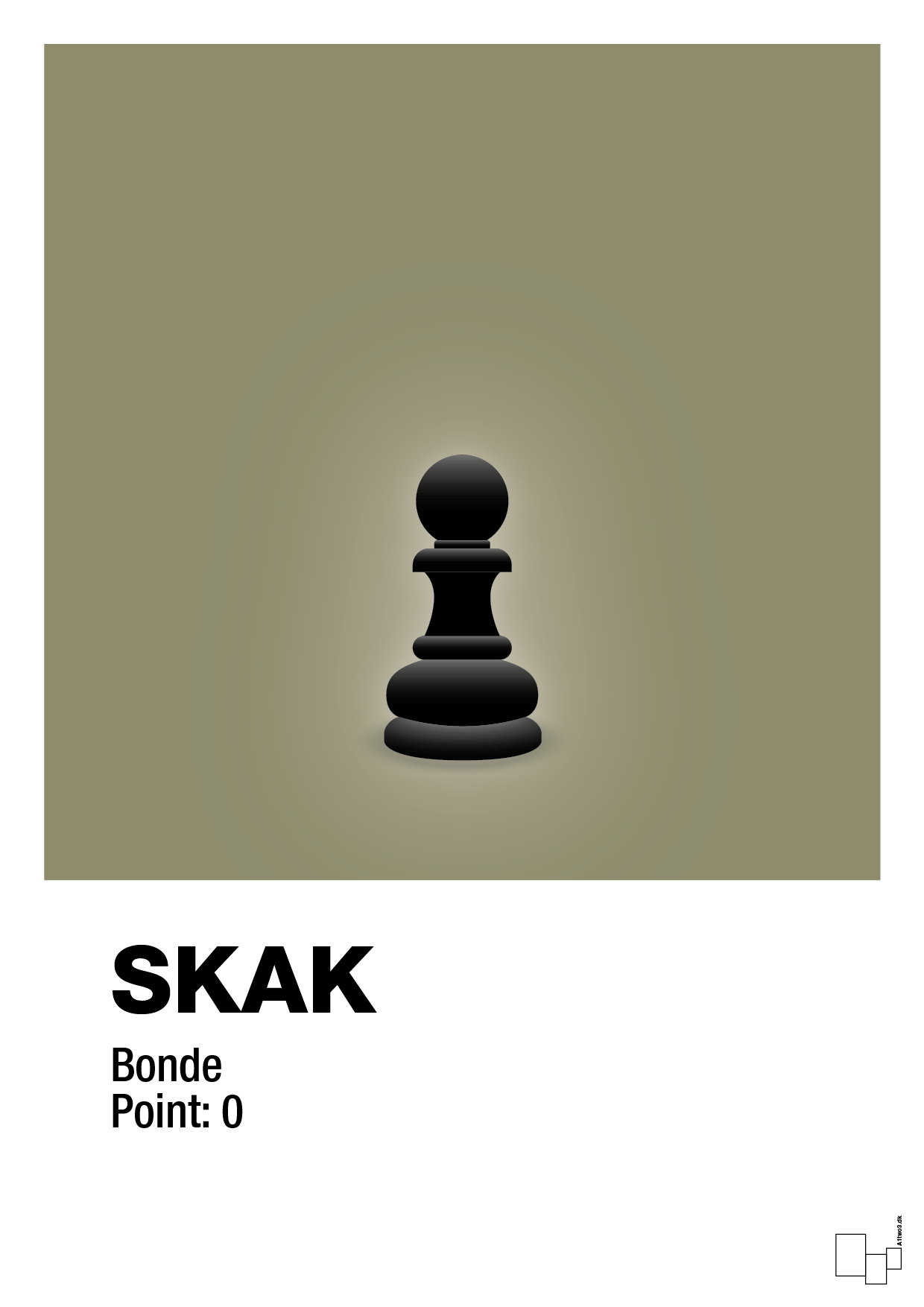 plakat: spillebrikken bonde i sort - misty forrest-Brætspil-A1two3