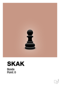 plakat: spillebrikken bonde i sort - powder-Brætspil-A1two3