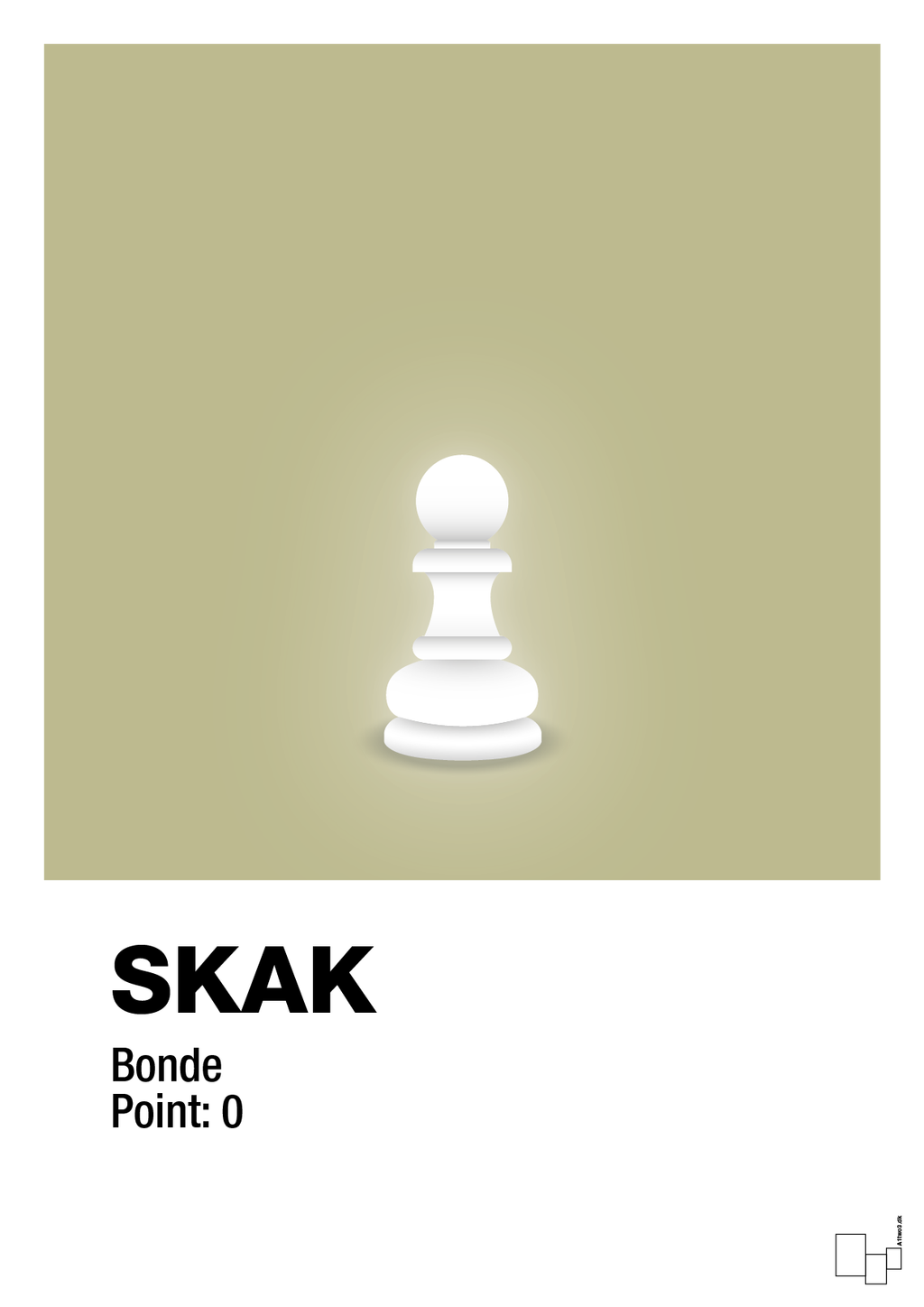 plakat: spillebrikken bonde i hvid - back to nature-Brætspil-A1two3