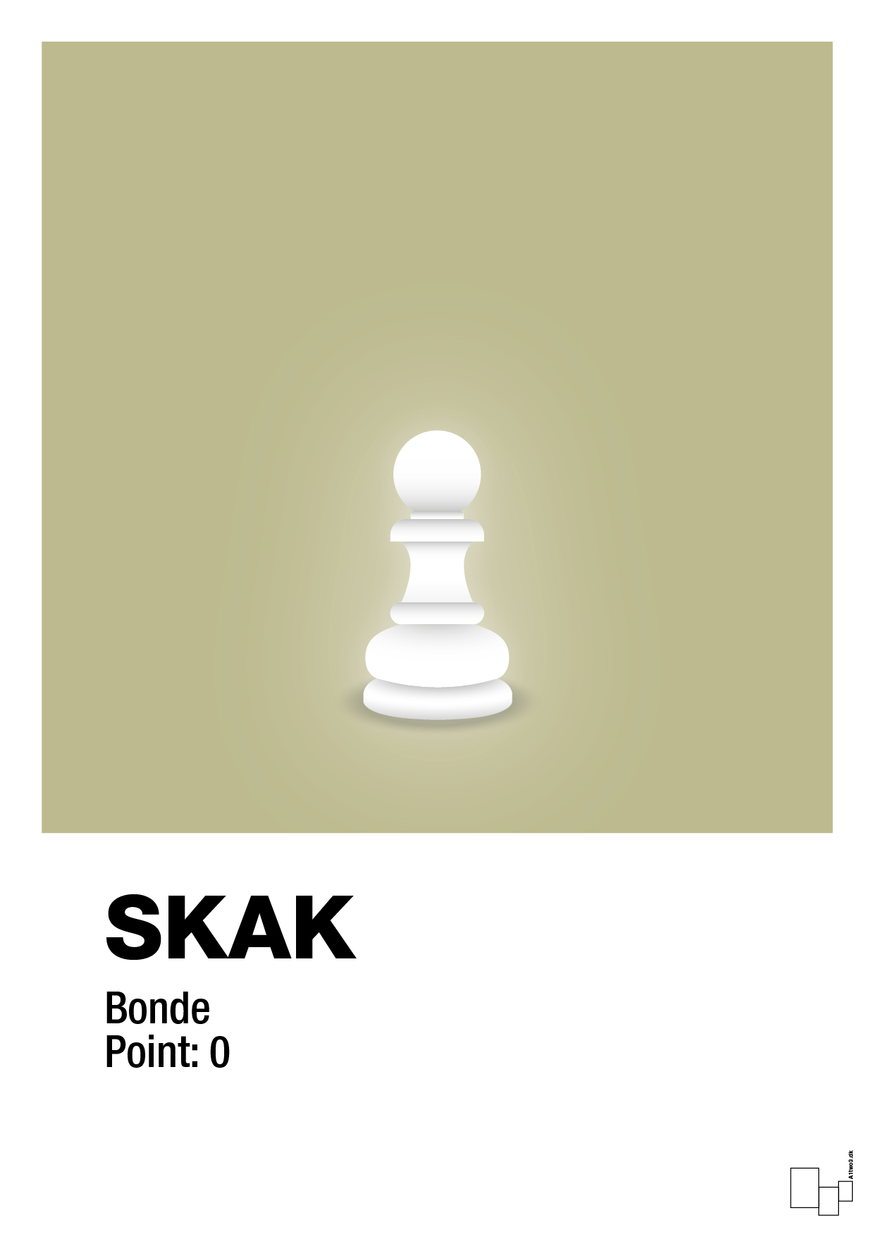 plakat: spillebrikken bonde i hvid - back to nature-Brætspil-A1two3