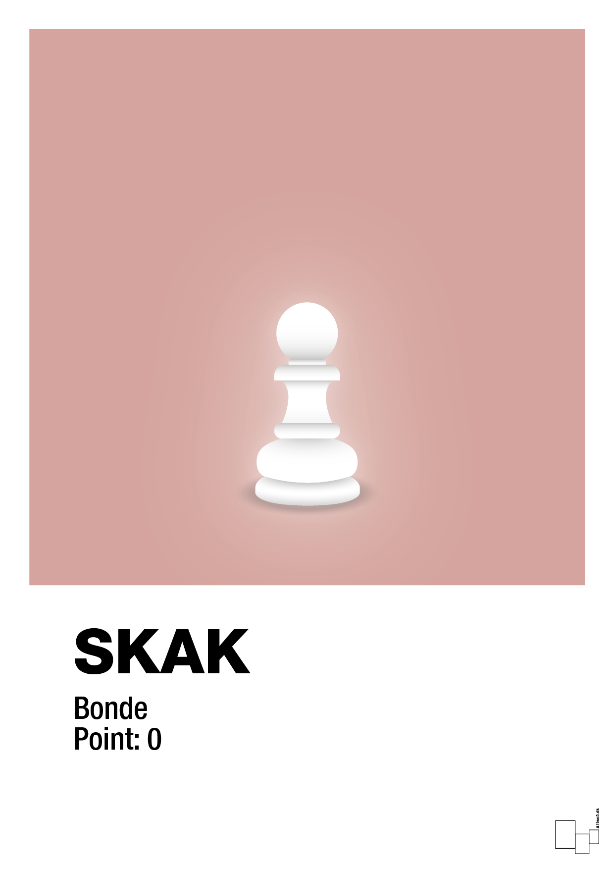 plakat: spillebrikken bonde i hvid - bubble shell-Brætspil-A1two3