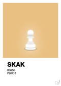 plakat: spillebrikken bonde i hvid - charismatic-Brætspil-A1two3
