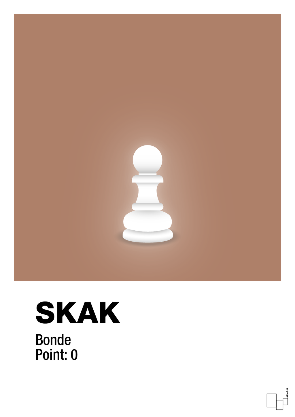 plakat: spillebrikken bonde i hvid - cider spice-Brætspil-A1two3