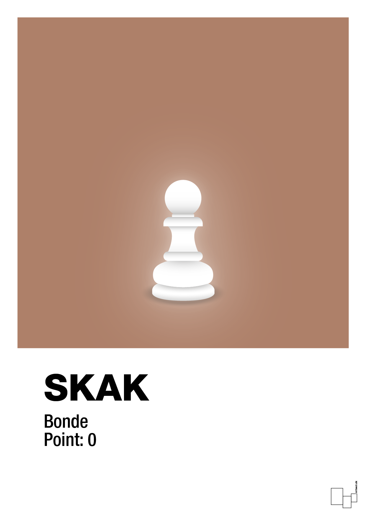 plakat: spillebrikken bonde i hvid - cider spice-Brætspil-A1two3