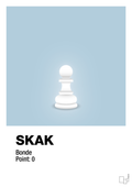 plakat: spillebrikken bonde i hvid - heavenly blue-Brætspil-A1two3
