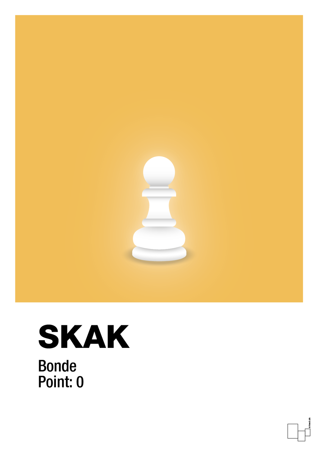 plakat: spillebrikken bonde i hvid - honeycomb-Brætspil-A1two3