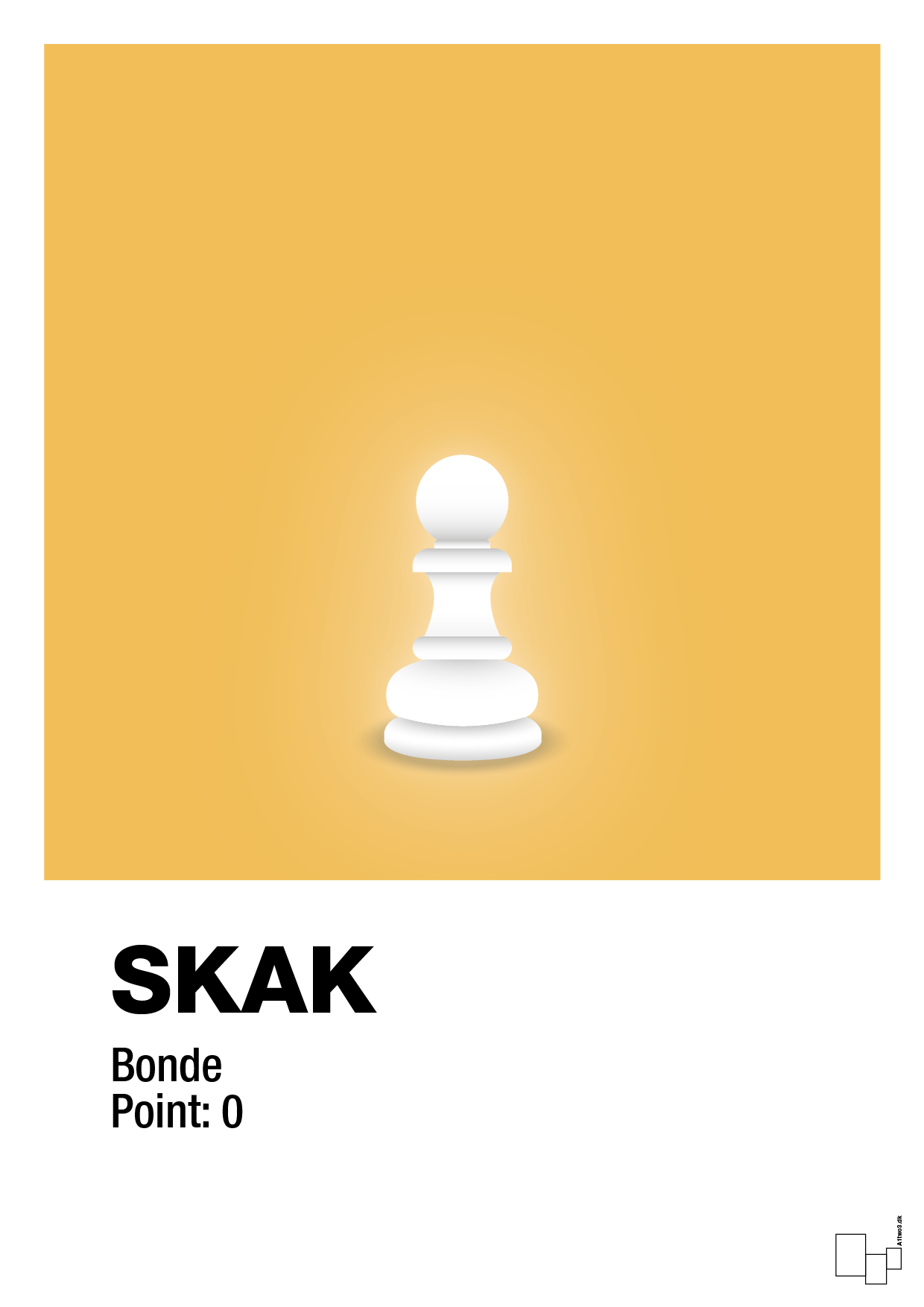plakat: spillebrikken bonde i hvid - honeycomb-Brætspil-A1two3