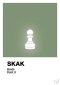 plakat: spillebrikken bonde i hvid - jade-Brætspil-A1two3
