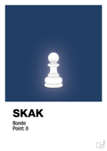 plakat: spillebrikken bonde i hvid - lapis blue-Brætspil-A1two3