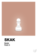 plakat: spillebrikken bonde i hvid - powder-Brætspil-A1two3
