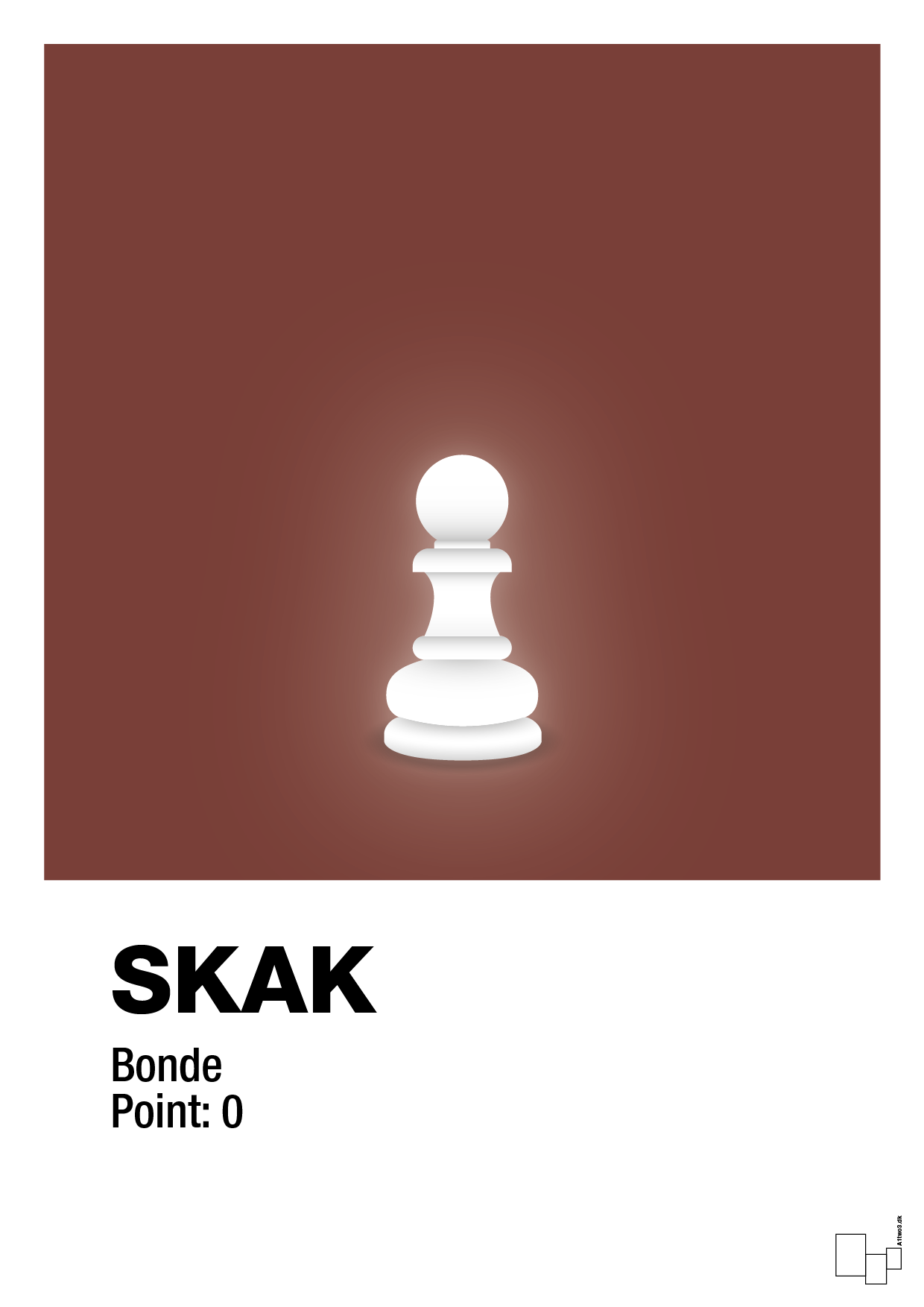 plakat: spillebrikken bonde i hvid - red pepper-Brætspil-A1two3