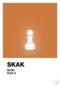 plakat: spillebrikken bonde i hvid - rumba orange-Brætspil-A1two3