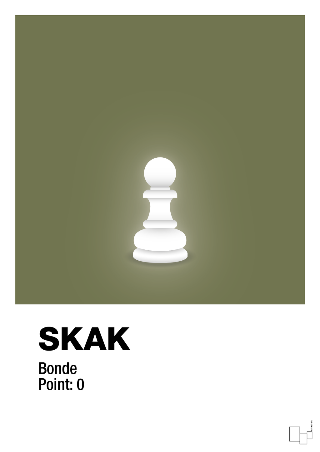 plakat: spillebrikken bonde i hvid - secret meadow-Brætspil-A1two3