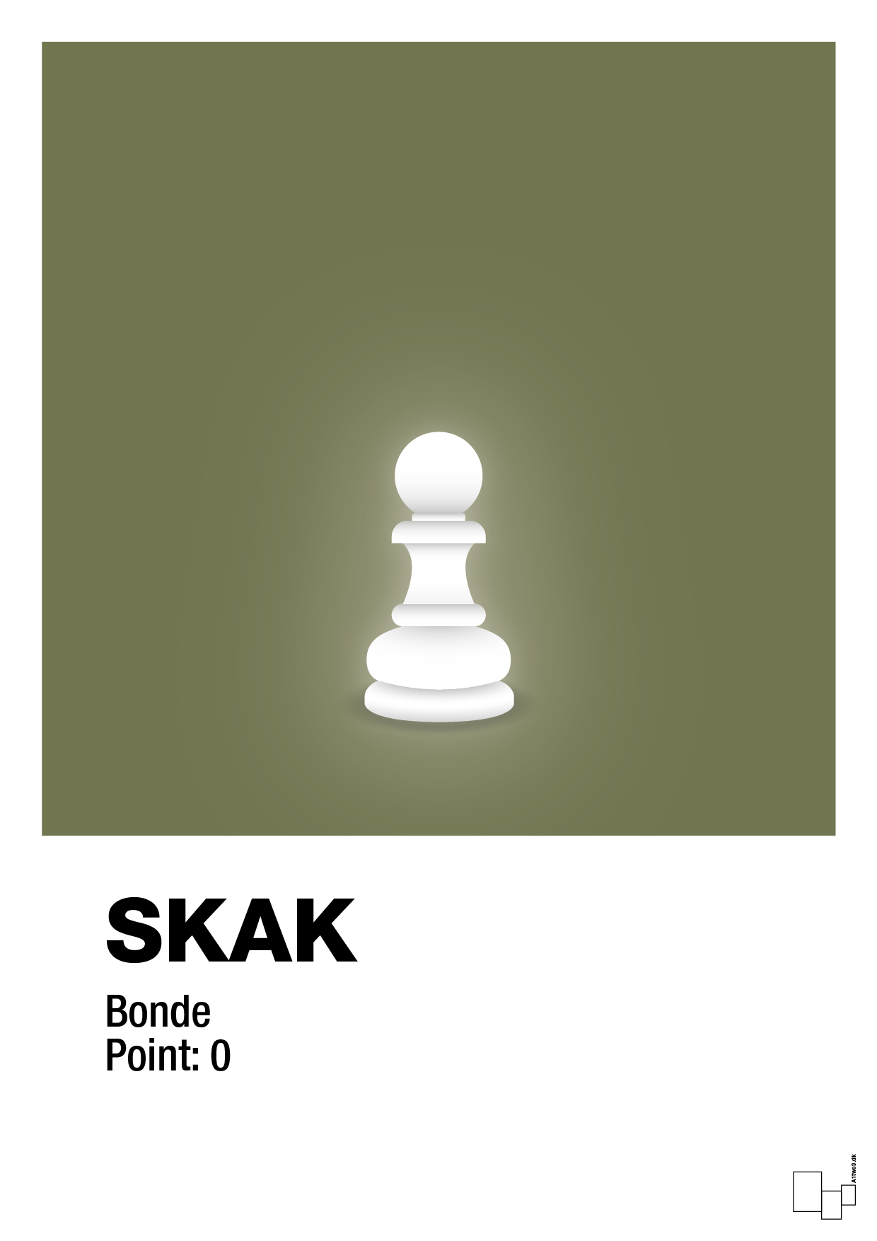 plakat: spillebrikken bonde i hvid - secret meadow-Brætspil-A1two3