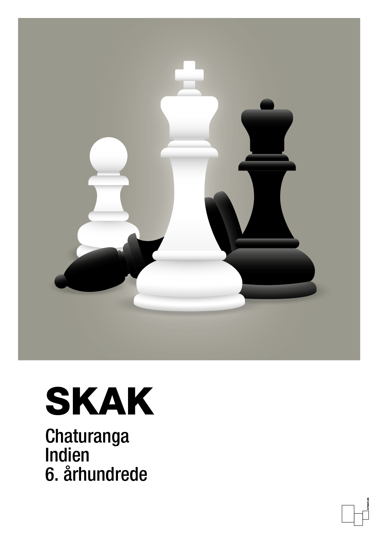 plakat: skakbrikker - battleship gray-Brætspil-A1two3