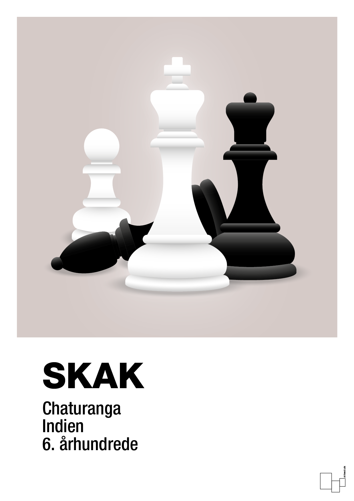 plakat: skakbrikker - broken beige-Brætspil-A1two3