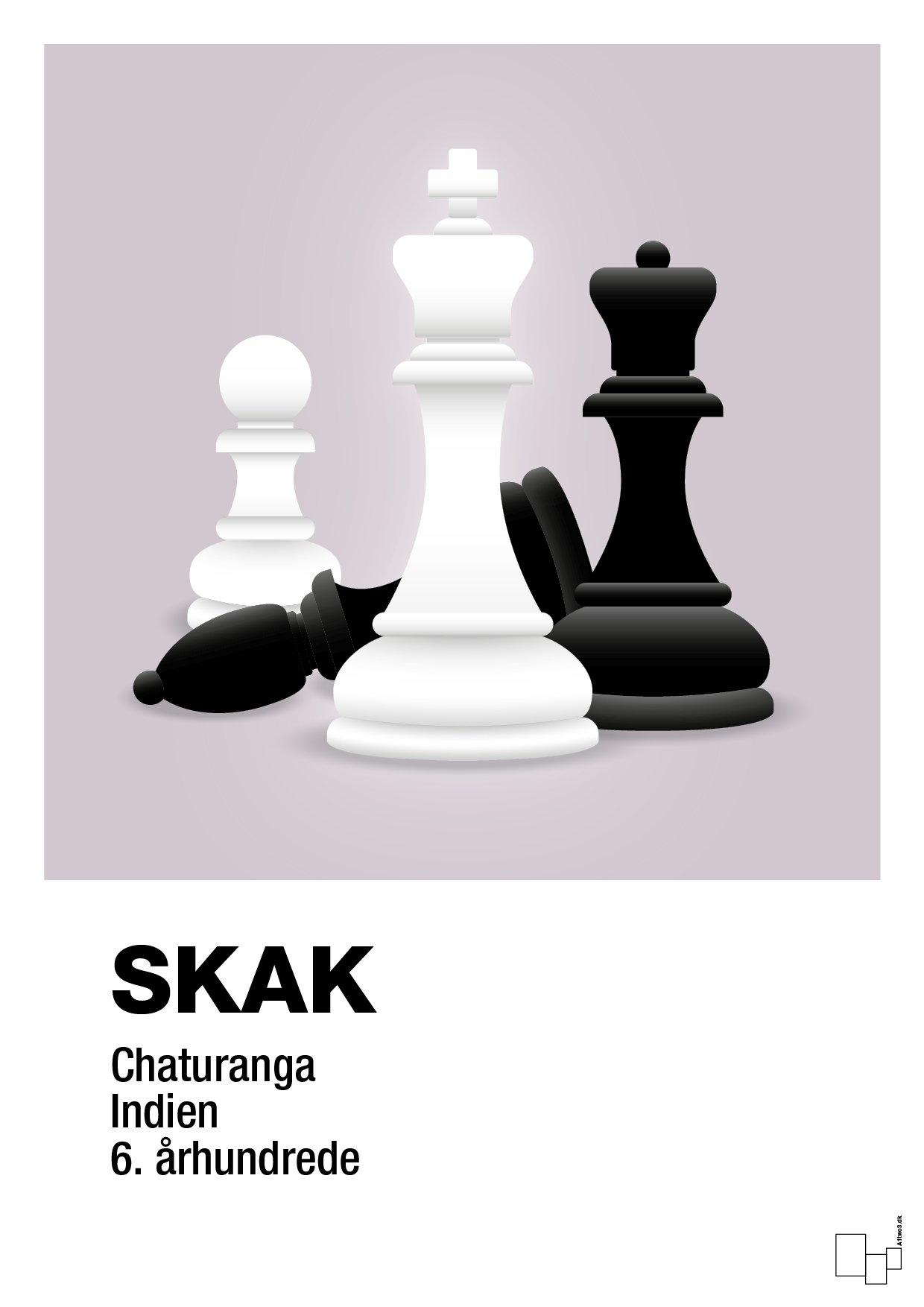 plakat: skakbrikker - dusty lilac-Brætspil-A1two3