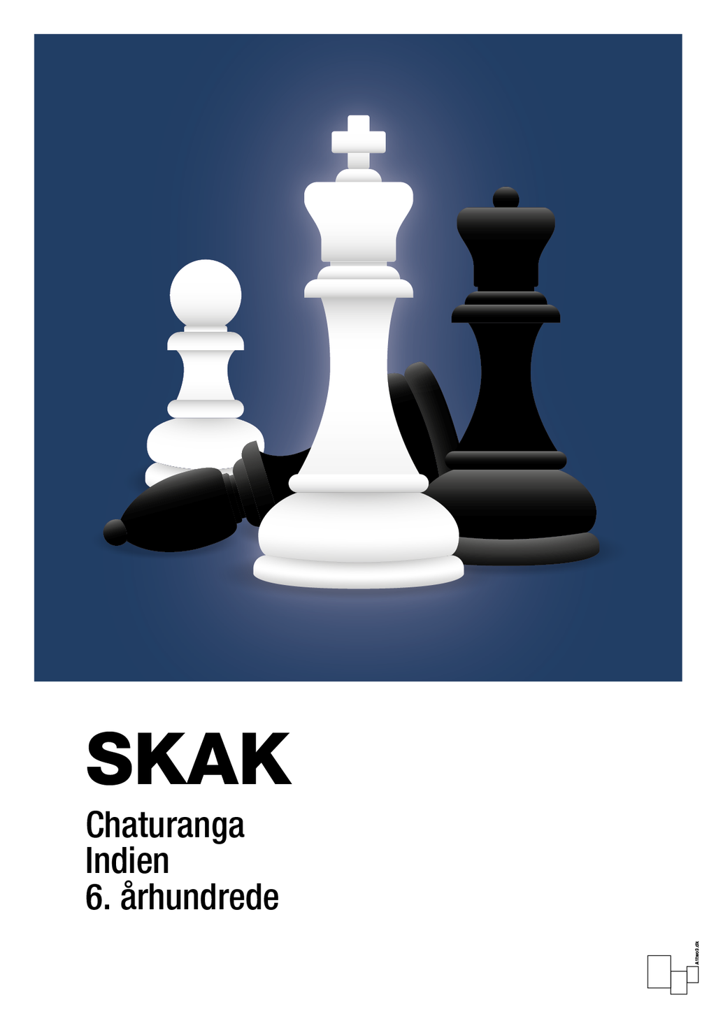 plakat: skakbrikker - lapis blue-Brætspil-A1two3