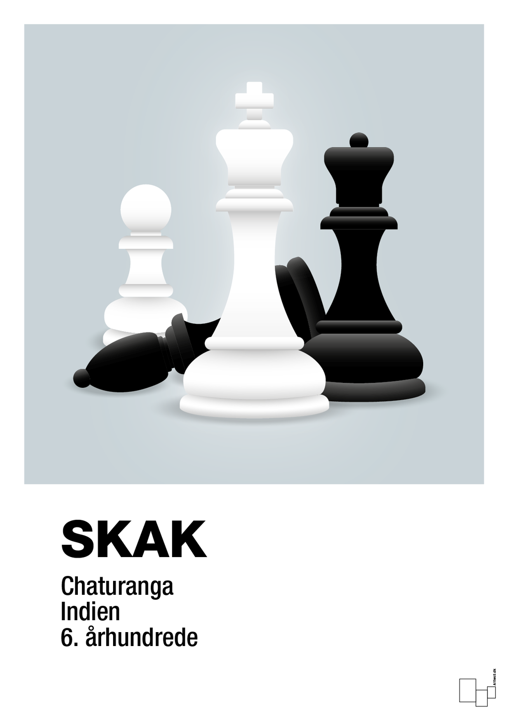 plakat: skakbrikker - light drizzle-Brætspil-A1two3