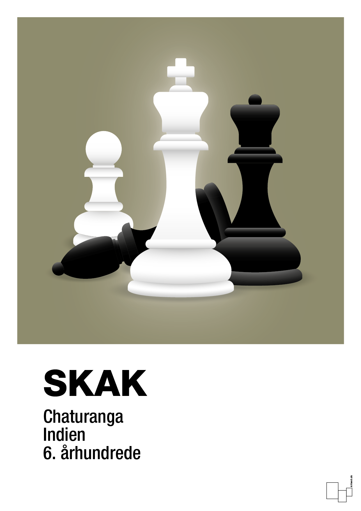 plakat: skakbrikker - misty forrest-Brætspil-A1two3