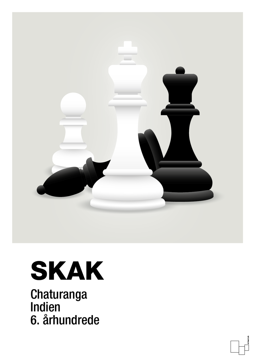 plakat: skakbrikker - painters white-Brætspil-A1two3