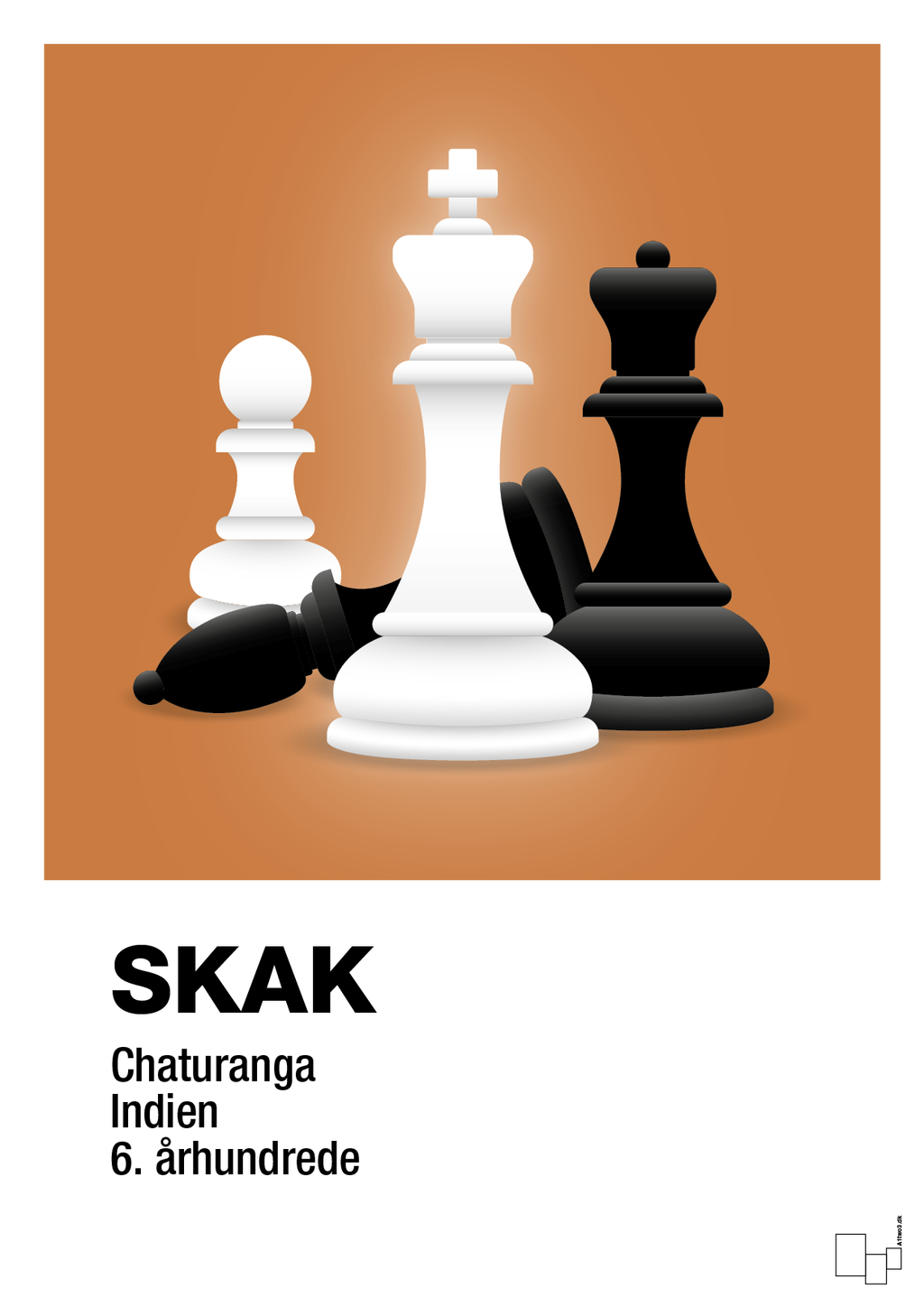plakat: skakbrikker - rumba orange-Brætspil-A1two3