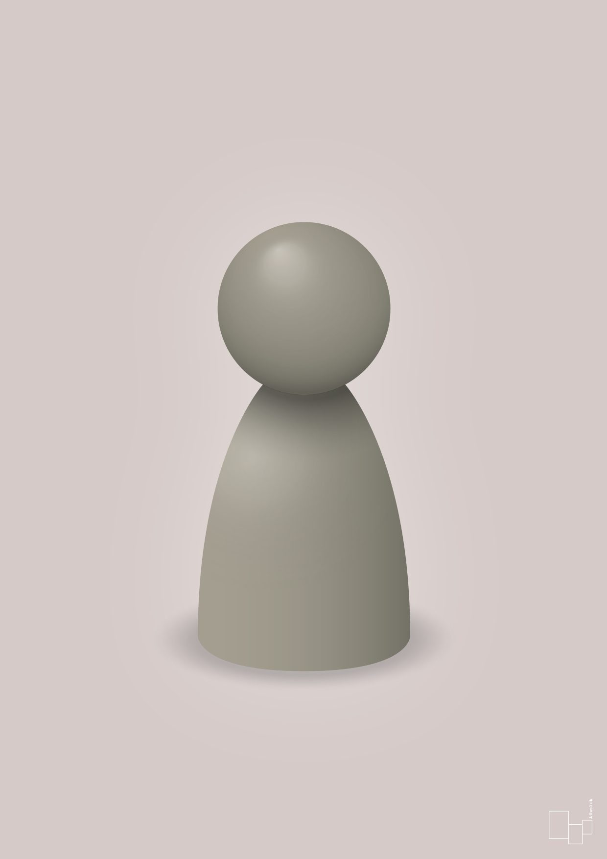 plakat: spillebrik i farven: battleship gray - broken beige-Brætspil-A1two3