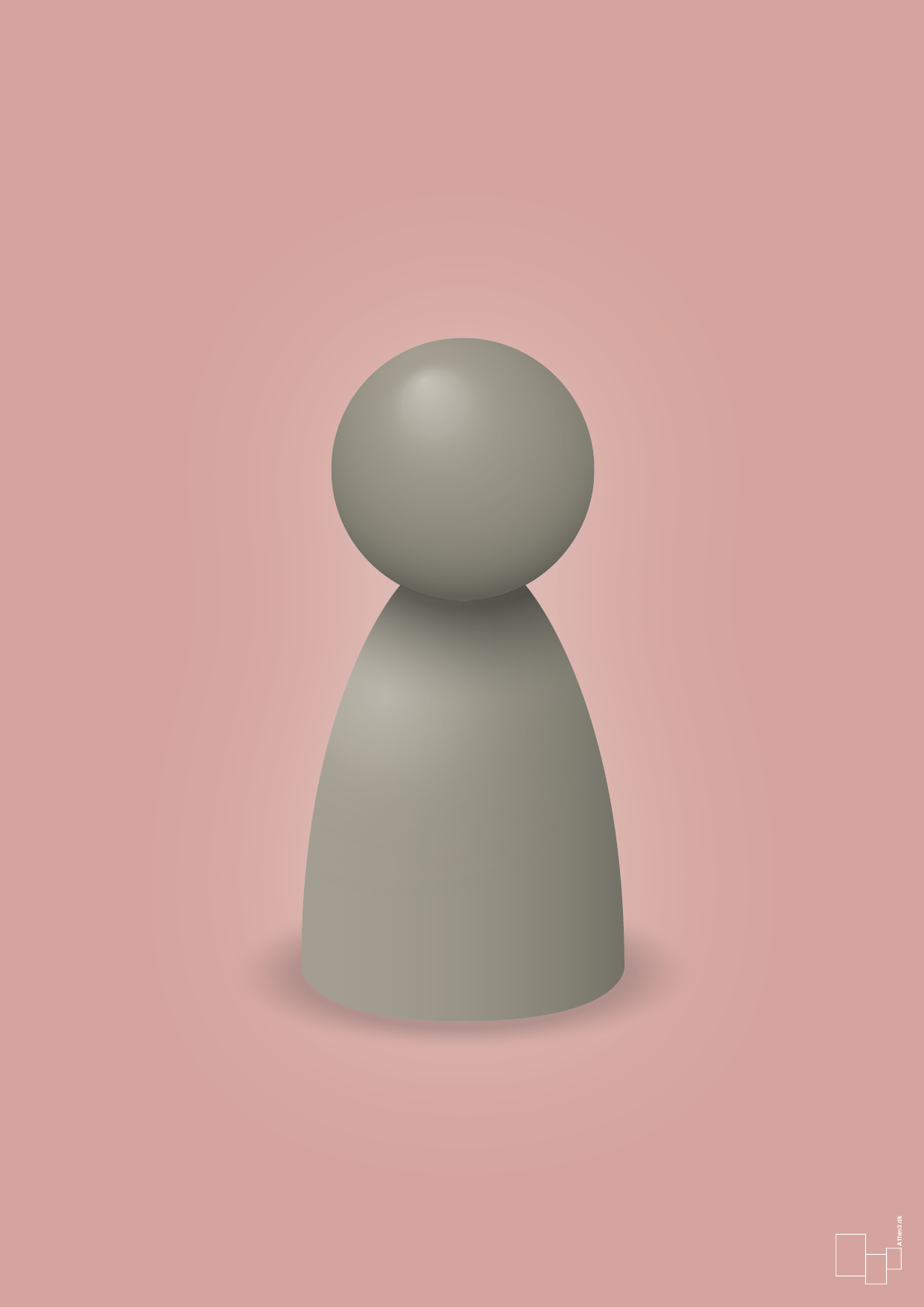 plakat: spillebrik i farven: battleship gray - bubble shell-Brætspil-A1two3