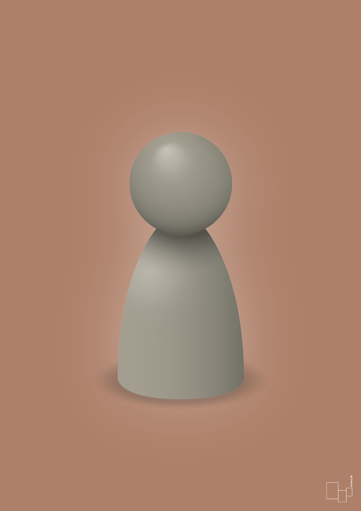 plakat: spillebrik i farven: battleship gray - cider spice-Brætspil-A1two3