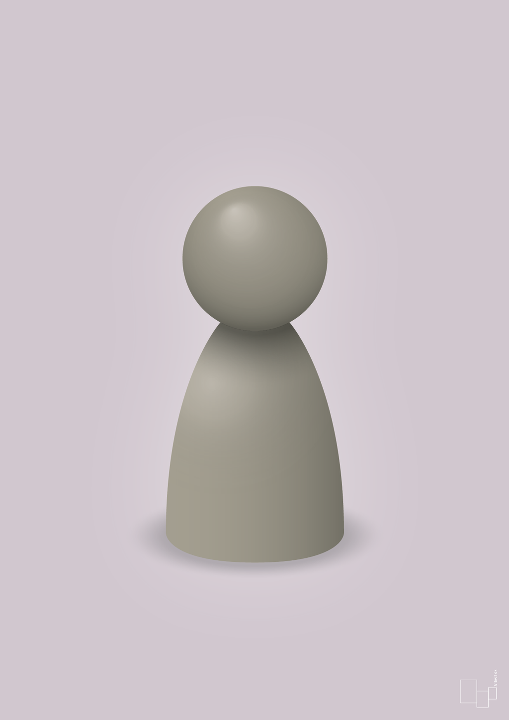 plakat: spillebrik i farven: battleship gray - dusty lilac-Brætspil-A1two3