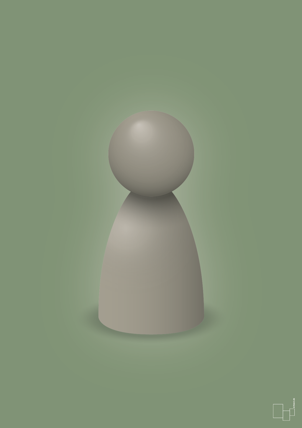 plakat: spillebrik i farven: battleship gray - jade-Brætspil-A1two3