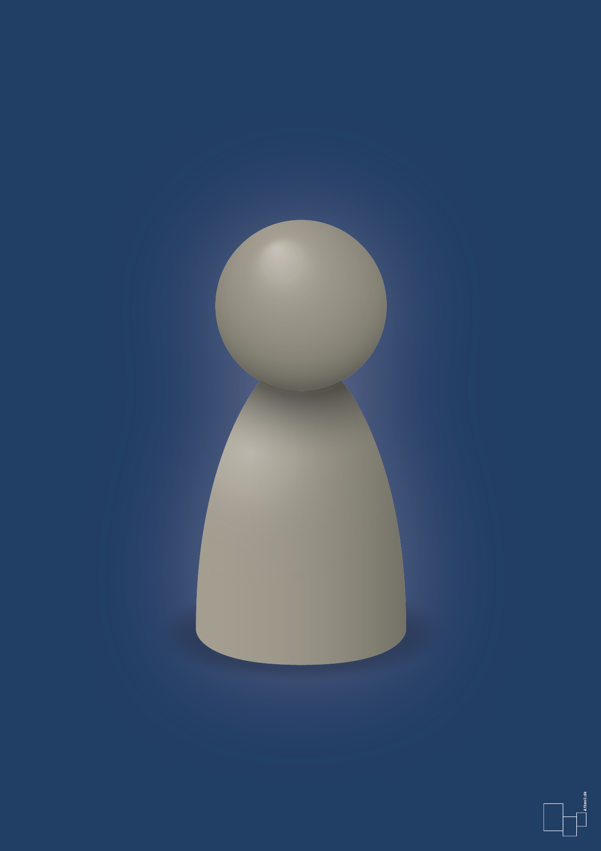 plakat: spillebrik i farven: battleship gray - lapis blue-Brætspil-A1two3