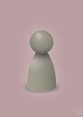 plakat: spillebrik i farven: battleship gray - light rose-Brætspil-A1two3