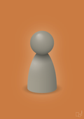 plakat: spillebrik i farven: battleship gray - rumba orange-Brætspil-A1two3