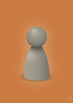 plakat: spillebrik i farven: battleship gray - rumba orange-Brætspil-A1two3