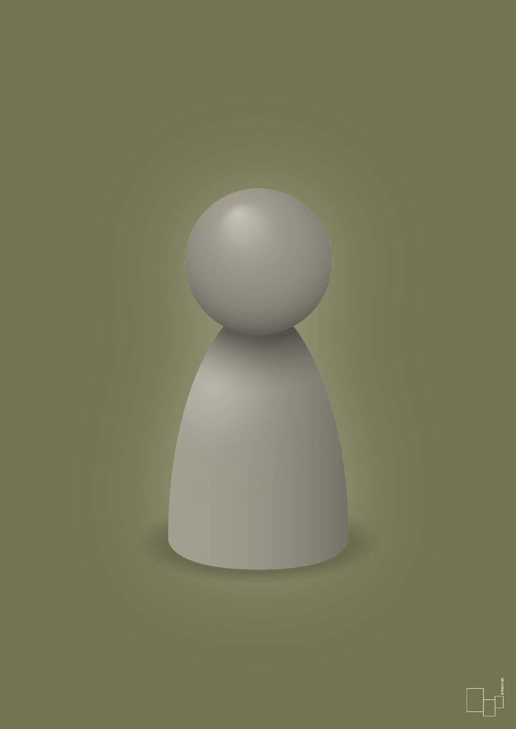 plakat: spillebrik i farven: battleship gray - secret meadow-Brætspil-A1two3
