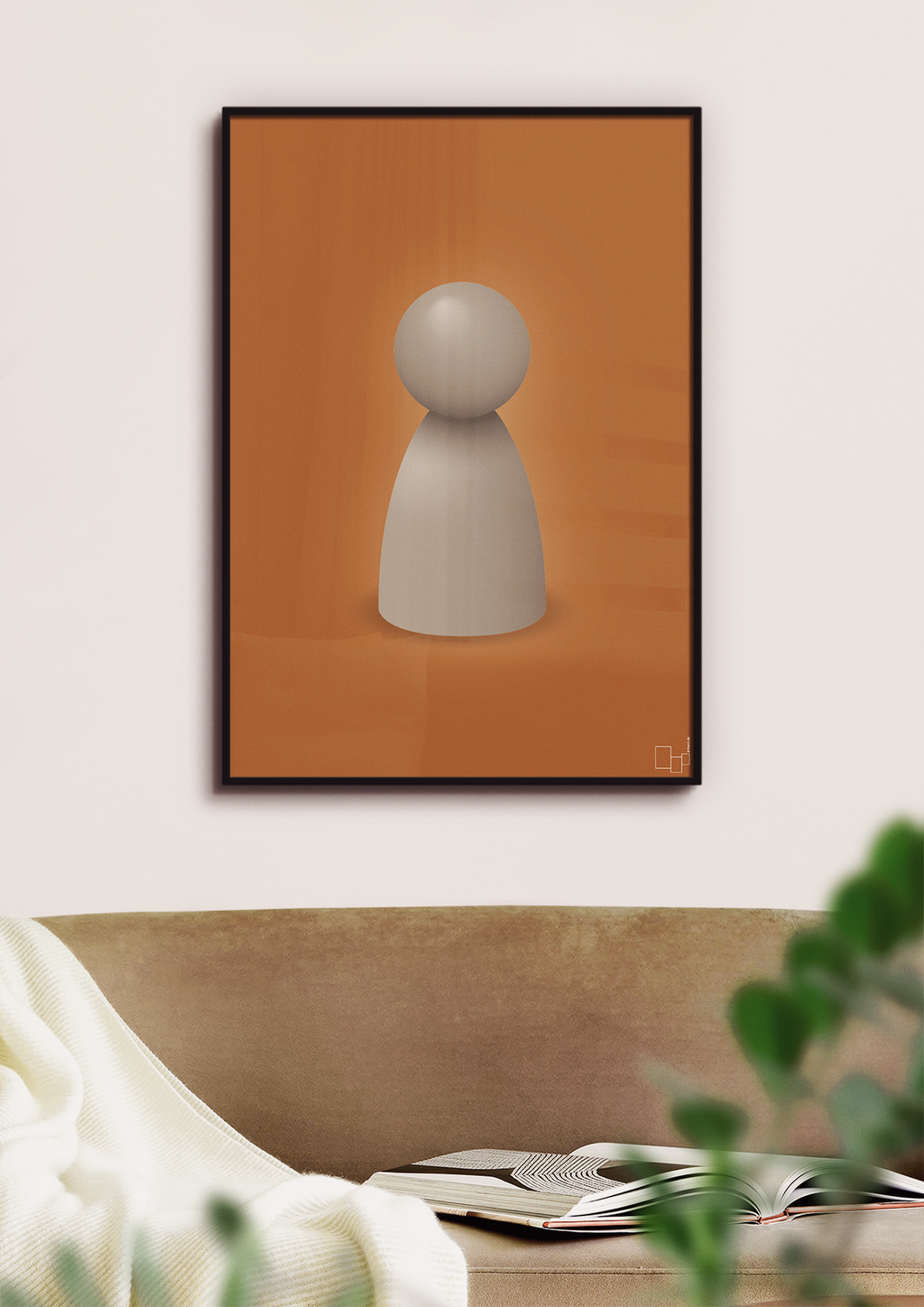 plakat: spillebrik i farven: battleship gray - bubble shell-Brætspil-A1two3