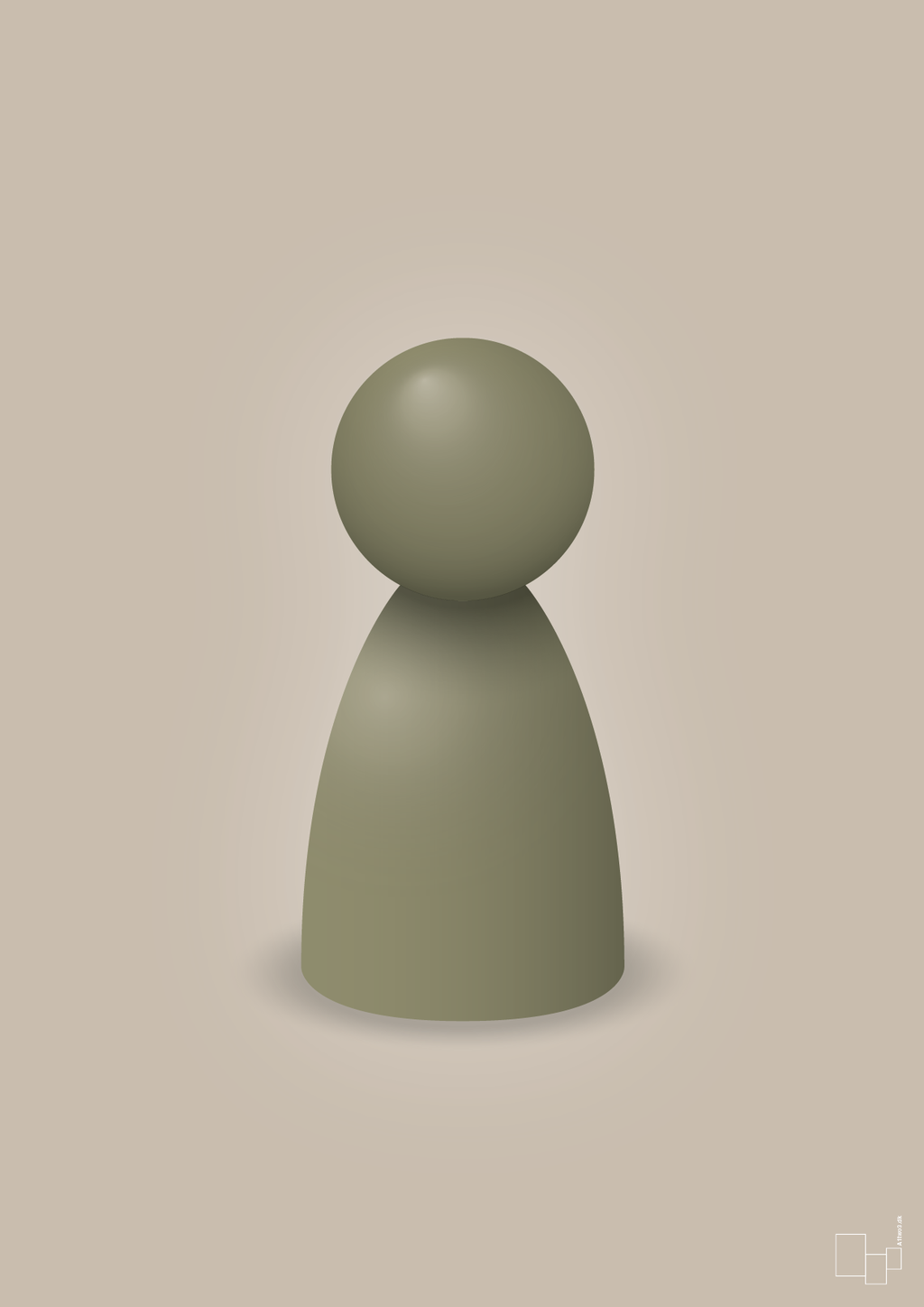 plakat: spillebrik i farven: misty forrest - creamy mushroom-Brætspil-A1two3