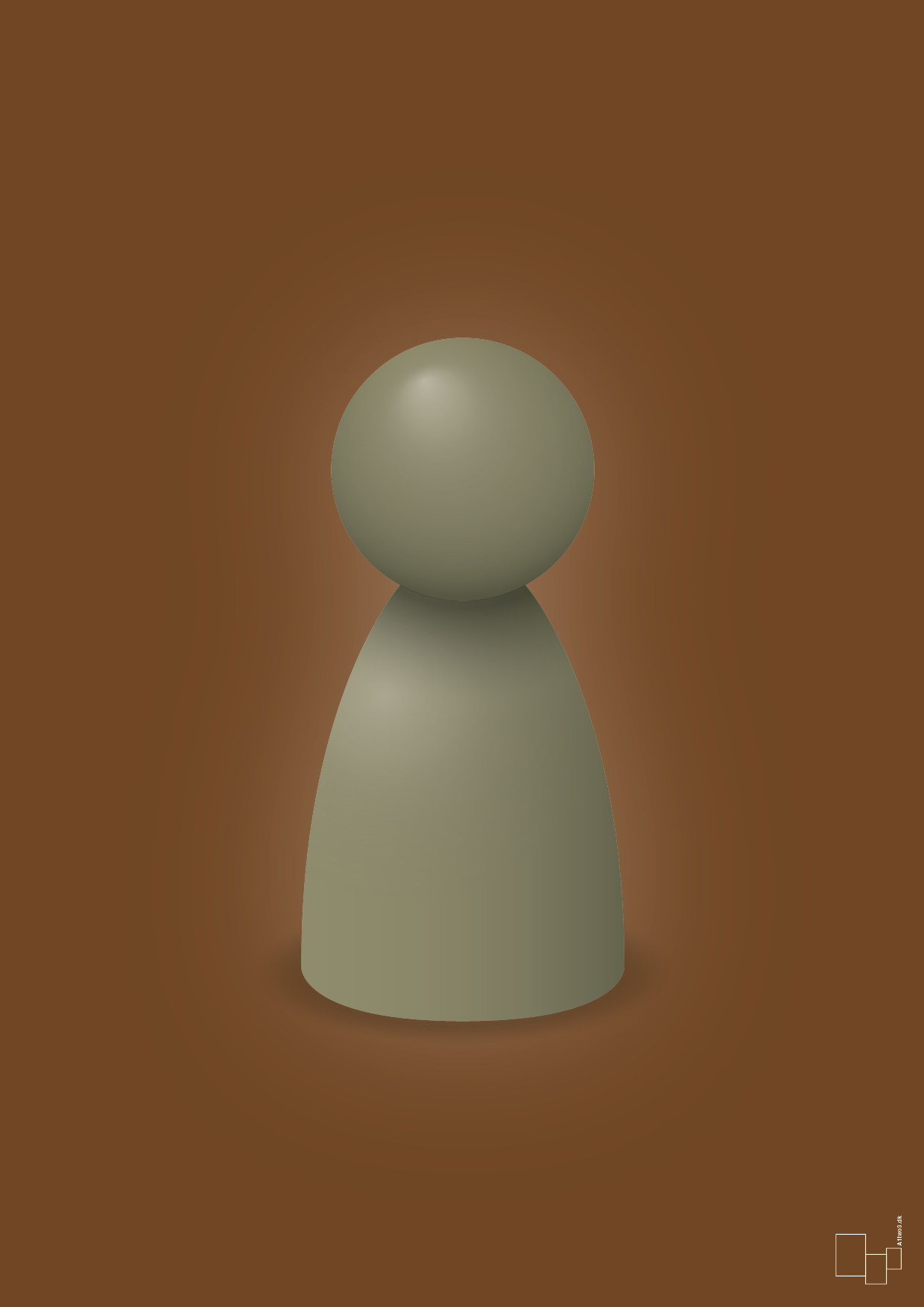 plakat: spillebrik i farven: misty forrest - dark brown-Brætspil-A1two3