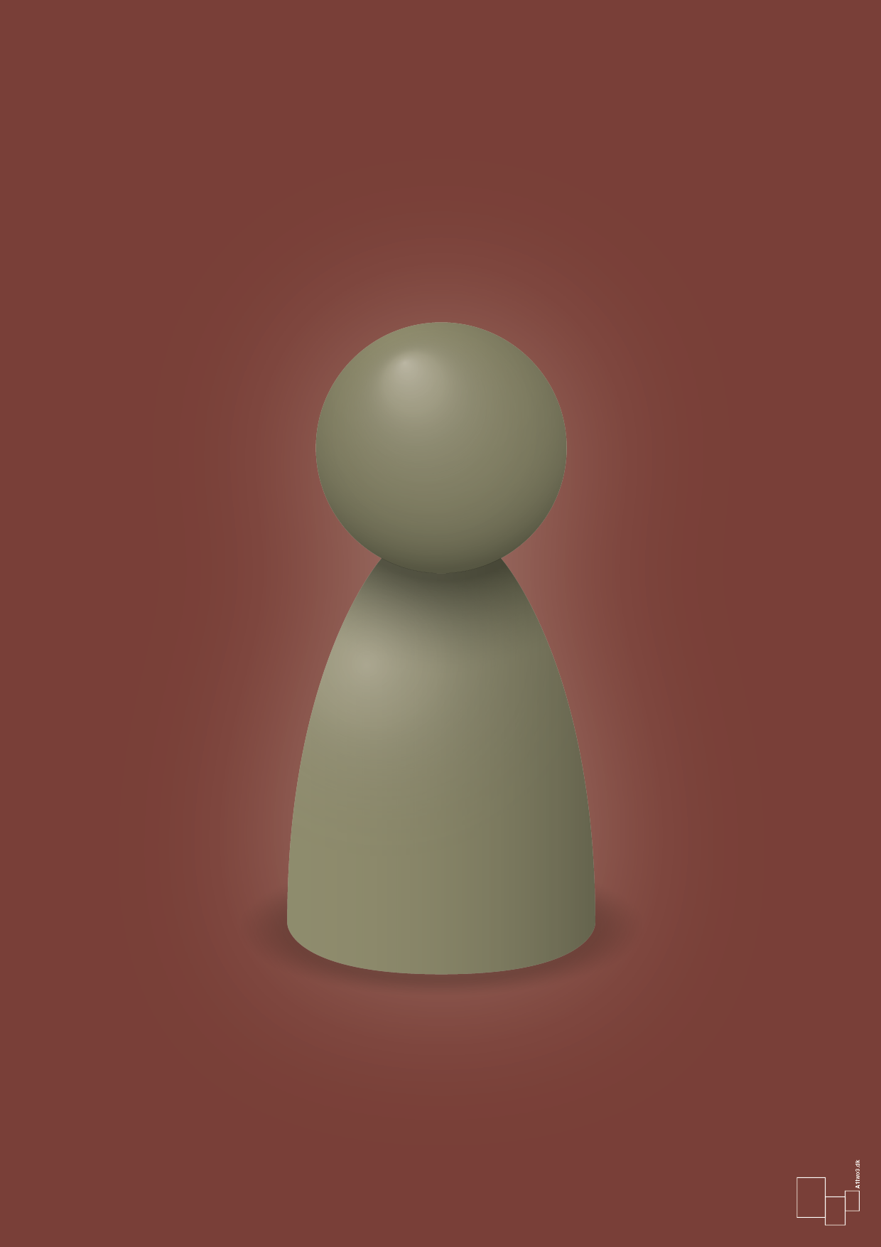 plakat: spillebrik i farven: misty forrest - red pepper-Brætspil-A1two3