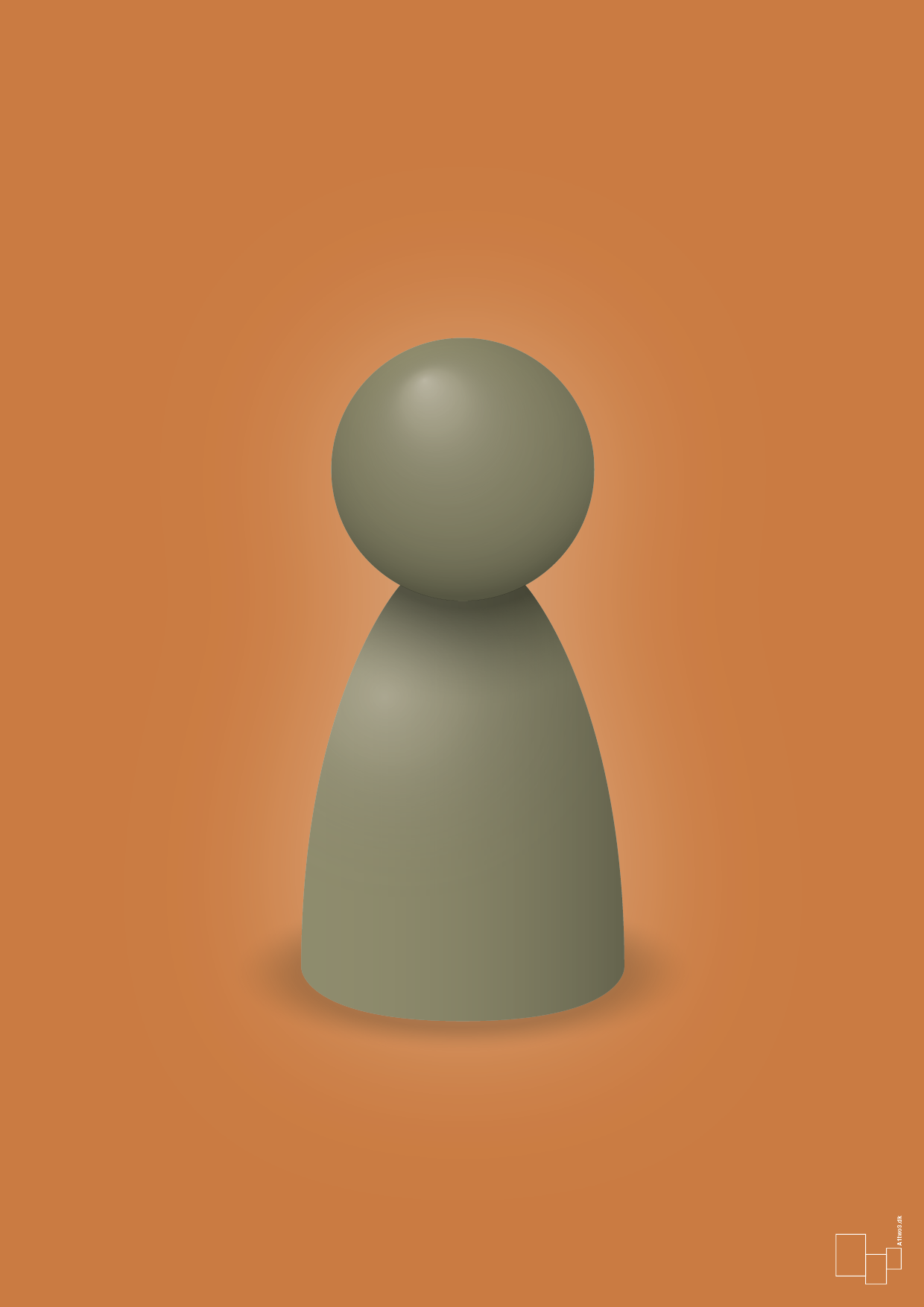 plakat: spillebrik i farven: misty forrest - rumba orange-Brætspil-A1two3