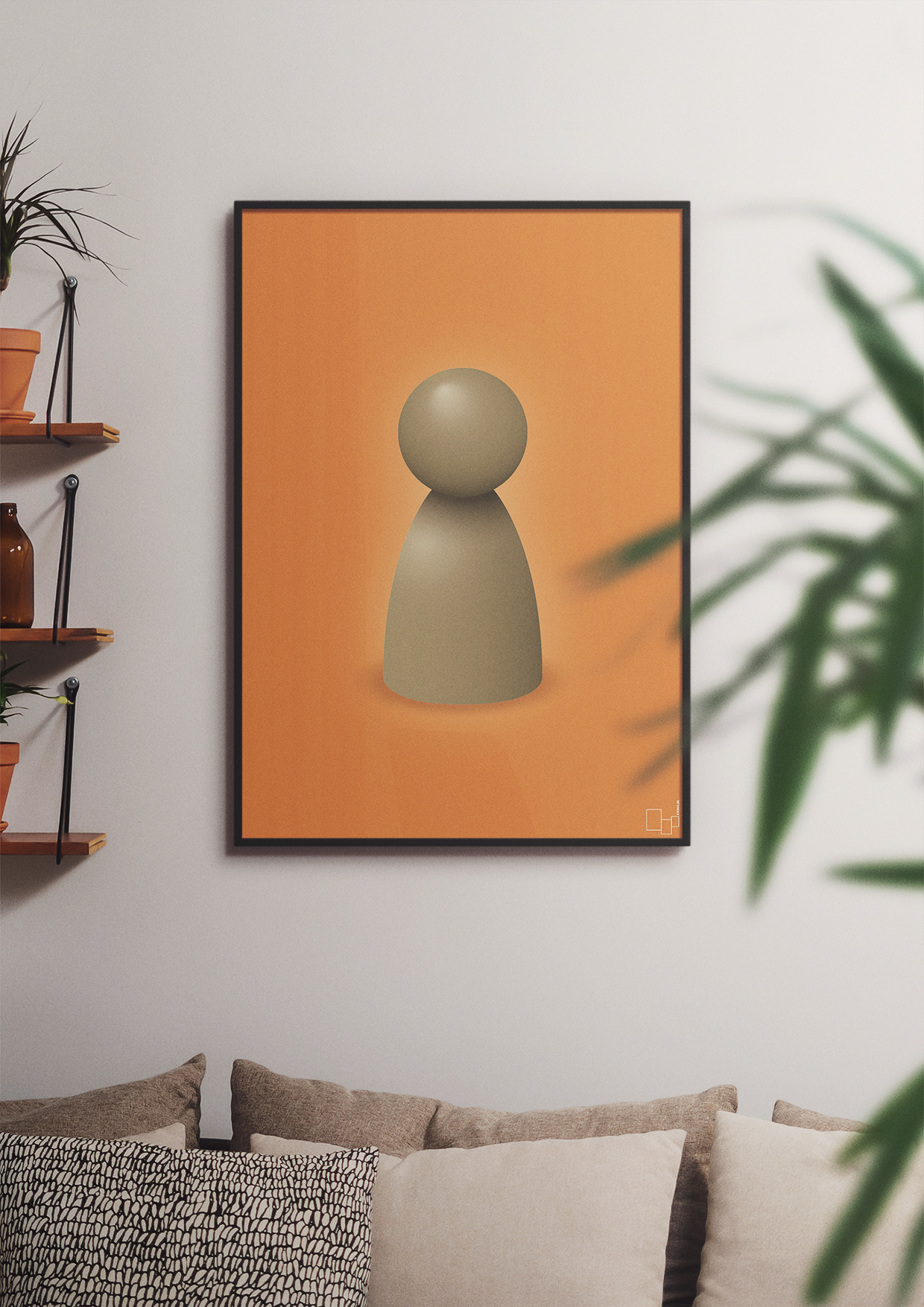 plakat: spillebrik i farven: misty forrest - graphic charcoal-Brætspil-A1two3