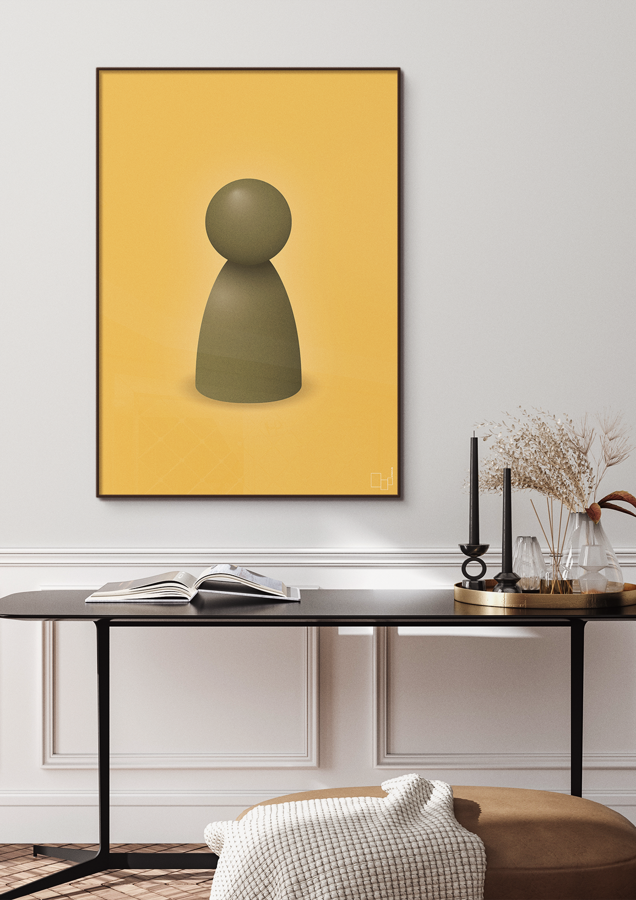 plakat: spillebrik i farven: secret meadow - graphic charcoal-Brætspil-A1two3