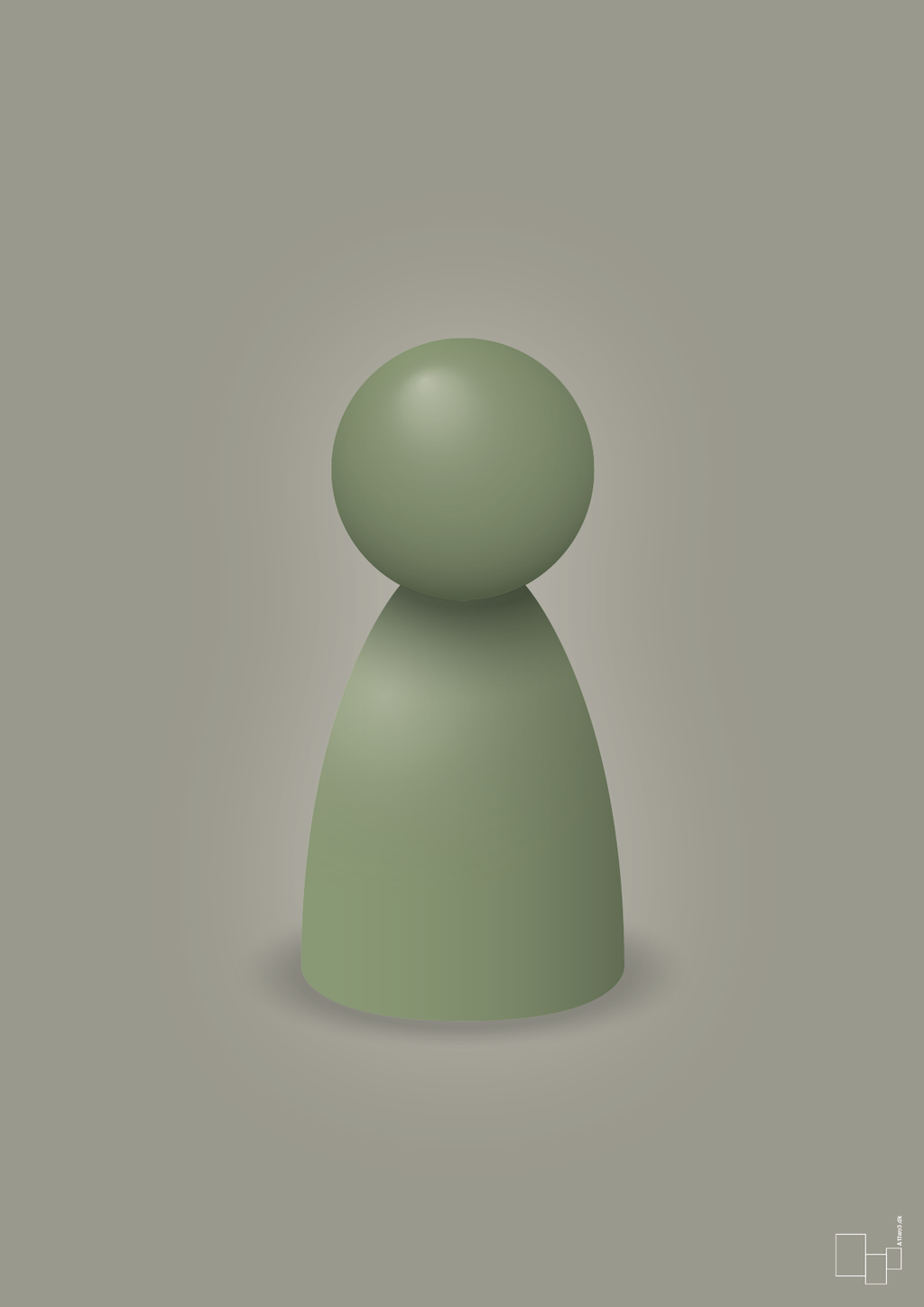 plakat: spillebrik i farven: jade - battleship gray-Brætspil-A1two3