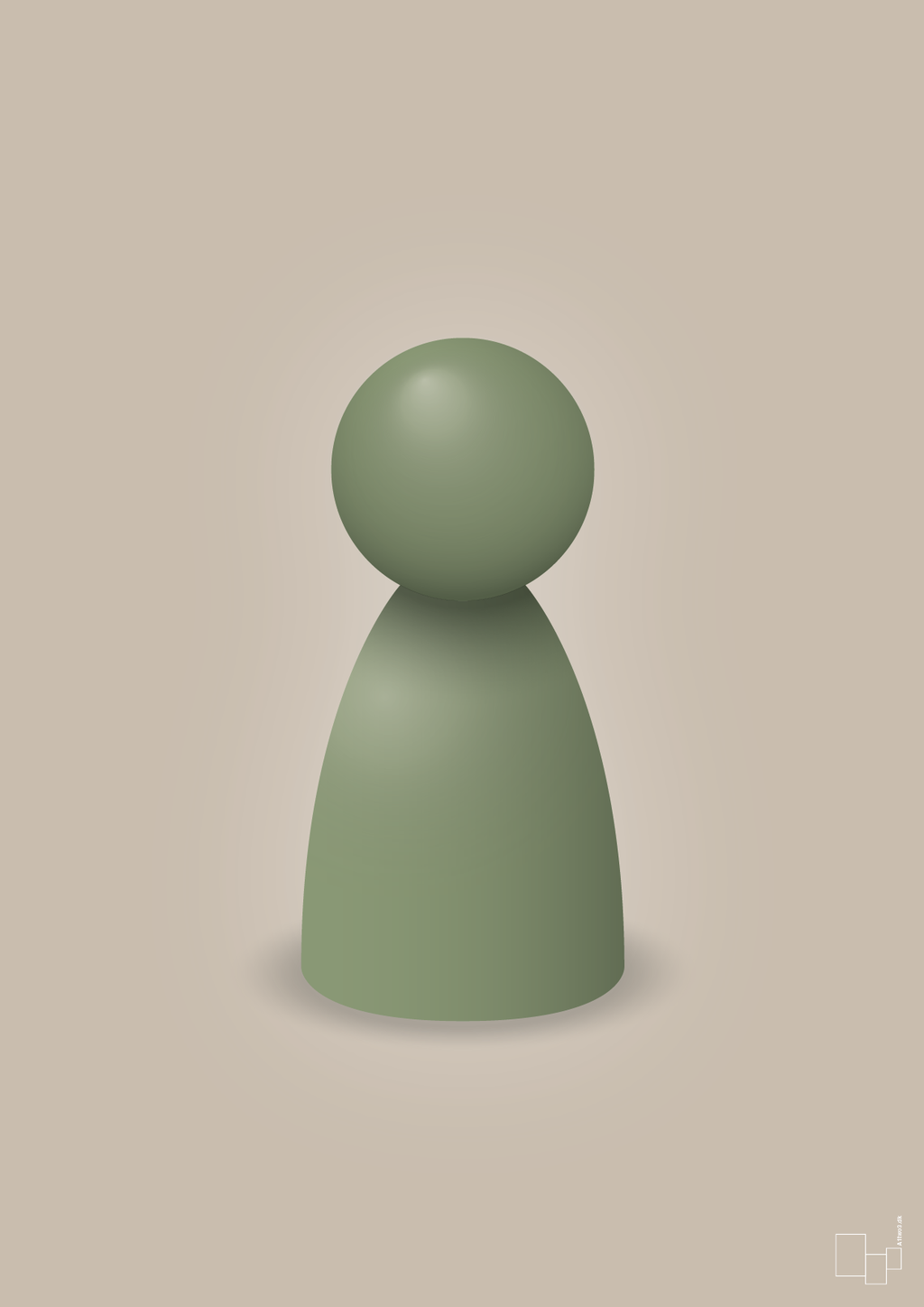 plakat: spillebrik i farven: jade - creamy mushroom-Brætspil-A1two3